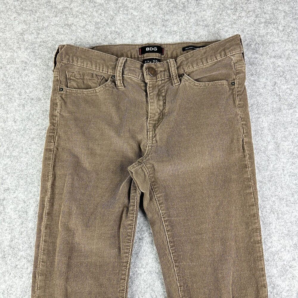 BDG UO Urban Outfitters Corduroy Pants Womens 27 Brown Mid Rise Cigarette Ankle* - Picture 2 of 16